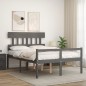 vidaXL Massivholzbett mit Kopfteil Grau 140x200 cm vidaXL Massivholzbett mit Kopfteil Grau 140x200 cm