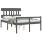 vidaXL Massivholzbett mit Kopfteil Grau 140x200 cm vidaXL Massivholzbett mit Kopfteil Grau 140x200 cm