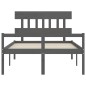 vidaXL Massivholzbett mit Kopfteil Grau 140x200 cm vidaXL Massivholzbett mit Kopfteil Grau 140x200 cm
