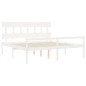 vidaXL Seniorenbett mit Kopfteil Weiß Super Kingsize Massivholz vidaXL Seniorenbett mit Kopfteil Weiß Super Kingsize Massivholz