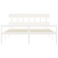 vidaXL Seniorenbett mit Kopfteil Weiß Super Kingsize Massivholz vidaXL Seniorenbett mit Kopfteil Weiß Super Kingsize Massivholz