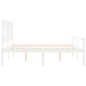 vidaXL Seniorenbett mit Kopfteil Weiß Super Kingsize Massivholz vidaXL Seniorenbett mit Kopfteil Weiß Super Kingsize Massivholz