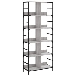 vidaXL Bücherregal Grau Sonoma 78,5x33x188,5 cm Holzwerkstoff