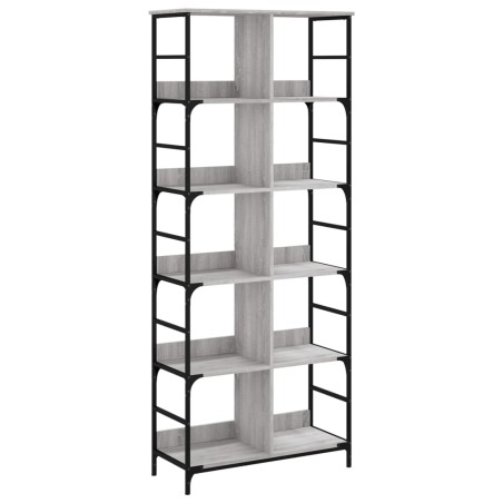 vidaXL Bücherregal Grau Sonoma 78,5x33x188,5 cm Holzwerkstoff