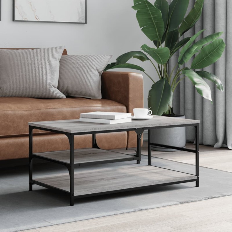 vidaXL Couchtisch Grau Sonoma 90x49x40 cm Holzwerkstoff vidaXL Couchtisch Grau Sonoma 90x49x40 cm Holzwerkstoff