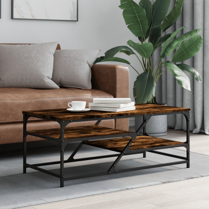 vidaXL Couchtisch Räuchereiche 100x49x40 cm Holzwerkstoff vidaXL Couchtisch Räuchereiche 100x49x40 cm Holzwerkstoff