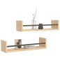 vidaXL Wandregale mit Stangen 2 Stk. Sonoma-Eiche 60x16x14 cm vidaXL Wandregale mit Stangen 2 Stk. Sonoma-Eiche 60x16x14 cm