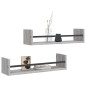 vidaXL Wandregale mit Stangen 2 Stk. Grau Sonoma 60x16x14 cm vidaXL Wandregale mit Stangen 2 Stk. Grau Sonoma 60x16x14 cm