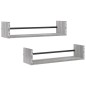 vidaXL Wandregale mit Stangen 2 Stk. Grau Sonoma 60x16x14 cm vidaXL Wandregale mit Stangen 2 Stk. Grau Sonoma 60x16x14 cm
