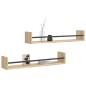 vidaXL Wandregale mit Stangen 2 Stk. Sonoma-Eiche 80x16x14 cm vidaXL Wandregale mit Stangen 2 Stk. Sonoma-Eiche 80x16x14 cm