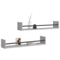 vidaXL Wandregale mit Stangen 2 Stk. Grau Sonoma 80x16x14 cm vidaXL Wandregale mit Stangen 2 Stk. Grau Sonoma 80x16x14 cm