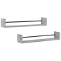 vidaXL Wandregale mit Stangen 2 Stk. Grau Sonoma 80x16x14 cm vidaXL Wandregale mit Stangen 2 Stk. Grau Sonoma 80x16x14 cm