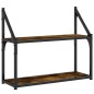 vidaXL Wandregal 2 Fächer Räuchereiche 60x21x51 cm Holzwerkstoff vidaXL Wandregal 2 Fächer Räuchereiche 60x21x51 cm Holzwerkstoff