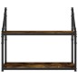 vidaXL Wandregal 2 Fächer Räuchereiche 60x21x51 cm Holzwerkstoff vidaXL Wandregal 2 Fächer Räuchereiche 60x21x51 cm Holzwerkstoff