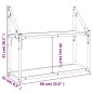 vidaXL Wandregal 2 Fächer Räuchereiche 60x21x51 cm Holzwerkstoff vidaXL Wandregal 2 Fächer Räuchereiche 60x21x51 cm Holzwerkstoff