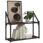 vidaXL Wandregal 2 Fächer Braun Eichen-Optik 60x21x51 cm Holzwerkstoff vidaXL Wandregal 2 Fächer Braun Eichen-Optik 60x21x51 cm Holzwerkstoff