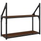 vidaXL Wandregal 2 Fächer Braun Eichen-Optik 60x21x51 cm Holzwerkstoff vidaXL Wandregal 2 Fächer Braun Eichen-Optik 60x21x51 cm Holzwerkstoff