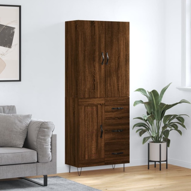 vidaXL Highboard Braun Eichen-Optik 69,5x34x180 cm Holzwerkstoff vidaXL Highboard Braun Eichen-Optik 69,5x34x180 cm Holzwerkstoff
