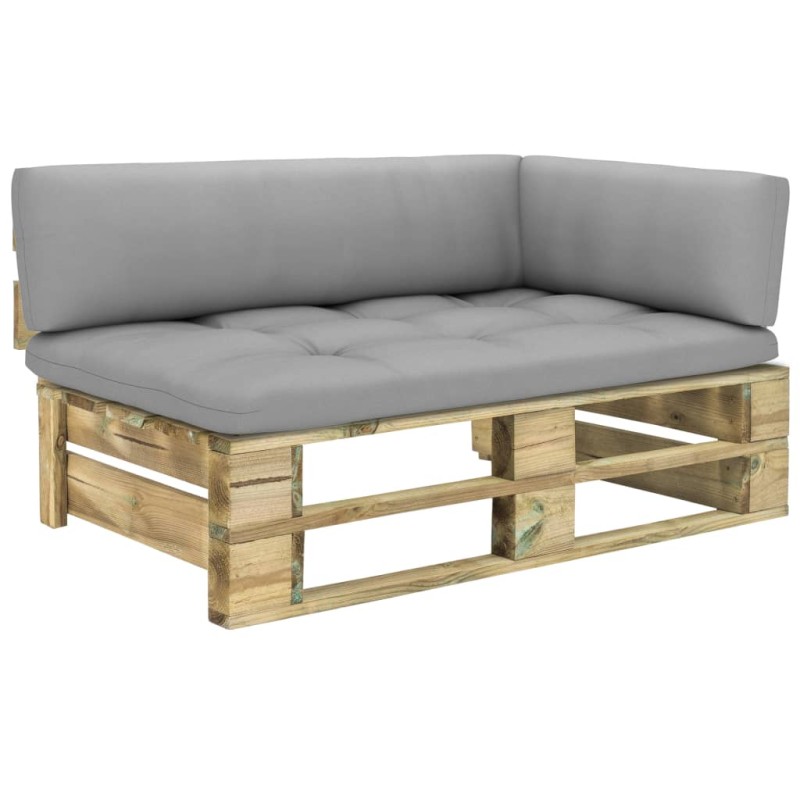 vidaXL Garten-Ecksofa aus Paletten Grün Imprägniertes Kiefernholz vidaXL Garten-Ecksofa aus Paletten Grün Imprägniertes Kiefernholz