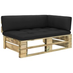 vidaXL Garten-Ecksofa aus Paletten Grün Imprägniertes Kiefernholz