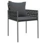 vidaXL Gartenstühle mit Kissen 4 Stk. Schwarz 54x61x83 cm Poly Rattan vidaXL Gartenstühle mit Kissen 4 Stk. Schwarz 54x61x83 cm Poly Rattan