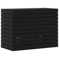 vidaXL Wäschetruhe Schwarz 88,5x44x66 cm Massivholz Kiefer