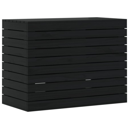 vidaXL Wäschetruhe Schwarz 88,5x44x66 cm Massivholz Kiefer