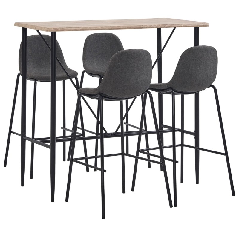 5-tlg. Bar-Set Stoff Dunkelgrau 5-tlg. Bar-Set Stoff Dunkelgrau