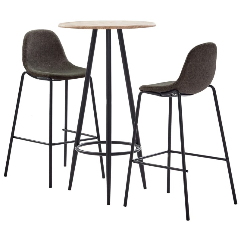 3-tlg. Bar-Set Stoff Dunkelgrau 3-tlg. Bar-Set Stoff Dunkelgrau