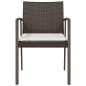 vidaXL Gartenstühle mit Kissen 4 Stk. Braun 56,5x57x83 cm Poly Rattan vidaXL Gartenstühle mit Kissen 4 Stk. Braun 56,5x57x83 cm Poly Rattan