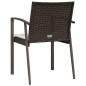 vidaXL Gartenstühle mit Kissen 4 Stk. Braun 56,5x57x83 cm Poly Rattan vidaXL Gartenstühle mit Kissen 4 Stk. Braun 56,5x57x83 cm Poly Rattan
