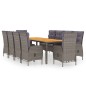 vidaXL 11-tlg. Garten-Essgruppe Poly Rattan Grau vidaXL 11-tlg. Garten-Essgruppe Poly Rattan Grau