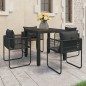 vidaXL 5-tlg. Garten-Essgruppe PVC Rattan Schwarz vidaXL 5-tlg. Garten-Essgruppe PVC Rattan Schwarz