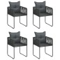 vidaXL 5-tlg. Garten-Essgruppe PVC Rattan Schwarz vidaXL 5-tlg. Garten-Essgruppe PVC Rattan Schwarz