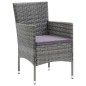 vidaXL 5-tlg. Garten-Essgruppe mit Kissen Poly Rattan Grau vidaXL 5-tlg. Garten-Essgruppe mit Kissen Poly Rattan Grau