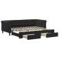 vidaXL Tagesbett Ausziehbar mit Schubladen Schwarz 90x200 cm Samt vidaXL Tagesbett Ausziehbar mit Schubladen Schwarz 90x200 cm Samt
