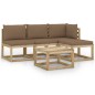 vidaXL 5-tlg. Garten-Lounge-Set mit Taupe Kissen vidaXL 5-tlg. Garten-Lounge-Set mit Taupe Kissen