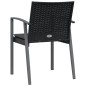 vidaXL Gartenstühle mit Kissen 6 Stk. Schwarz 56,5x57x83cm Poly Rattan vidaXL Gartenstühle mit Kissen 6 Stk. Schwarz 56,5x57x83cm Poly Rattan