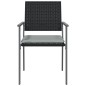 vidaXL Gartenstühle mit Kissen 6 Stk. Schwarz 54x62,5x89cm Poly Rattan vidaXL Gartenstühle mit Kissen 6 Stk. Schwarz 54x62,5x89cm Poly Rattan