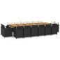 vidaXL 17-tlg. Garten-Essgruppe mit Kissen Poly Rattan Schwarz vidaXL 17-tlg. Garten-Essgruppe mit Kissen Poly Rattan Schwarz