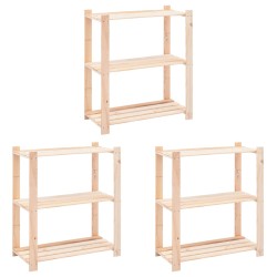 vidaXL Lagerregale 3 Böden 3 Stk. 80x38x90cm Massivholz Kiefer 150kg