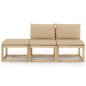 vidaXL 3-tlg. Garten-Lounge-Set mit Beige Kissen vidaXL 3-tlg. Garten-Lounge-Set mit Beige Kissen