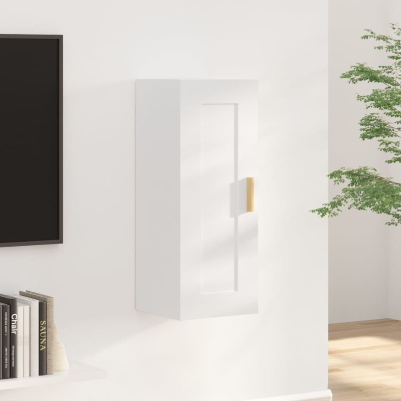 vidaXL Wandschrank Hochglanz-Weiß 35x34x90 cm Holzwerkstoff vidaXL Wandschrank Hochglanz-Weiß 35x34x90 cm Holzwerkstoff
