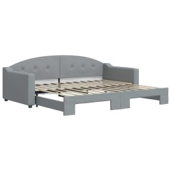 vidaXL Tagesbett Ausziehbar Hellgrau 90x200 cm Stoff