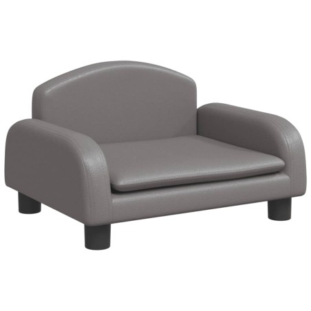 vidaXL Kindersofa Grau 50x40x30 cm Kunstleder