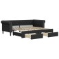 vidaXL Tagesbett Ausziehbar mit Schubladen Schwarz 90x200cm Kunstleder vidaXL Tagesbett Ausziehbar mit Schubladen Schwarz 90x200cm Kunstleder
