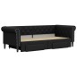 vidaXL Tagesbett Ausziehbar mit Schubladen Schwarz 90x200cm Kunstleder vidaXL Tagesbett Ausziehbar mit Schubladen Schwarz 90x200cm Kunstleder