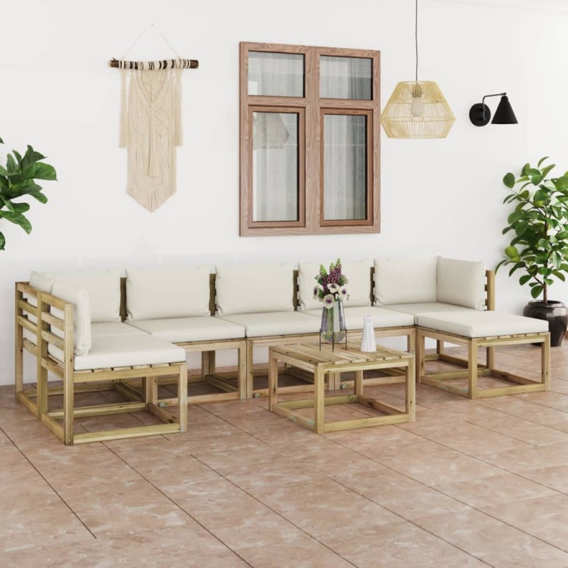 vidaXL 8-tlg. Garten-Lounge-Set mit Kissen Imprägniertes Kiefernholz vidaXL 8-tlg. Garten-Lounge-Set mit Kissen Imprägniertes Kiefernholz