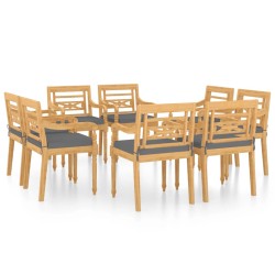vidaXL Batavia-Stühle 8 Stk. mit Kissen Massivholz Teak