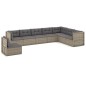 vidaXL 8-tlg. Garten-Lounge-Set mit Kissen Grau Poly Rattan vidaXL 8-tlg. Garten-Lounge-Set mit Kissen Grau Poly Rattan